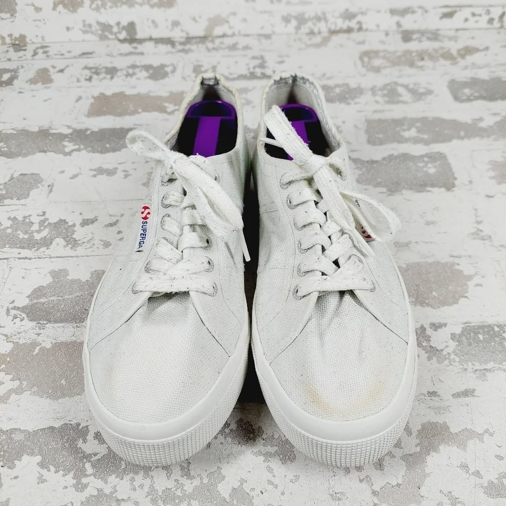 Superga Cotu White Athleisure Running Slip On Lace Up Classic Sneakers i10